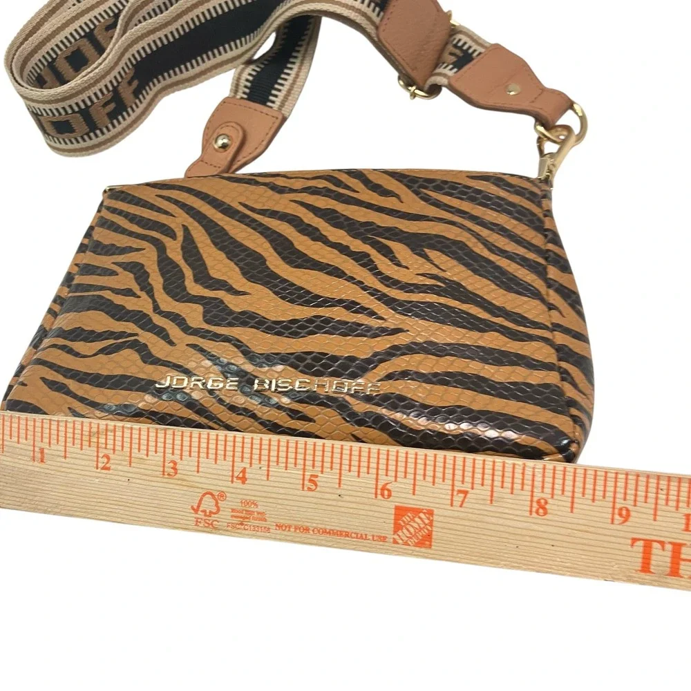 Jorge Bischoff Tiger Print Crossbody Bag Adjustable Purse Guitar Strap